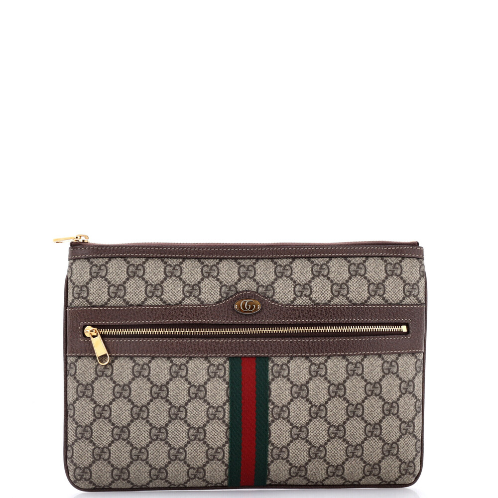 Gucci Large Ophidia Zip Pouch GG Coated Canvas